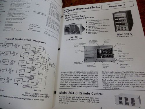 Mint 1974 spotmaster broadcast electronics 42 page catalog! cart machines! mixer for sale