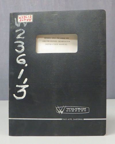 Wiltron Model 6301 PF/63081 PF AM/FM Signal Generator Instruction Manual