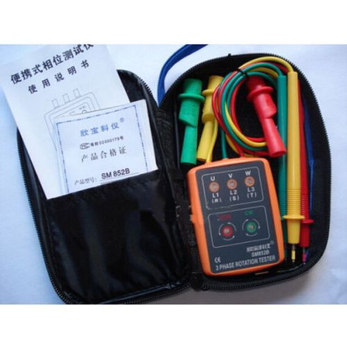 20-400hz led phase- sequence meter 3 phase rotation indicator tester with buzzer for sale