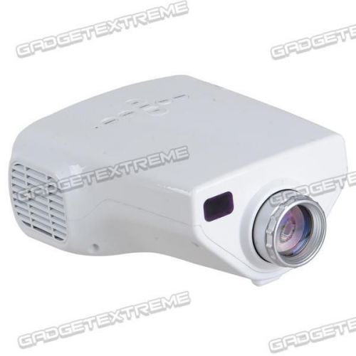 Mini 1080p hd multimedia led projector home cinema av tv vga hdmi video white e for sale