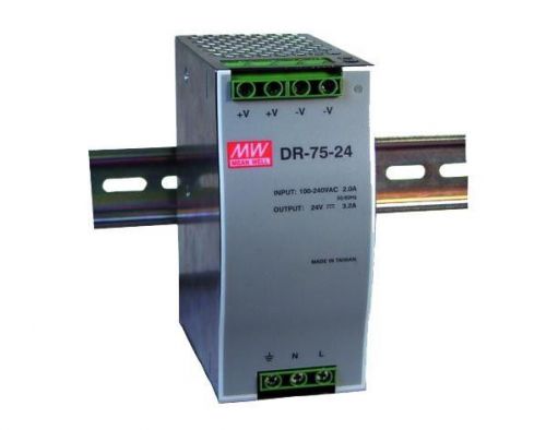 Mean well sdr-75-24 ac/dc power supply single-out 24v 3.2a 76.8w 7-pin new for sale