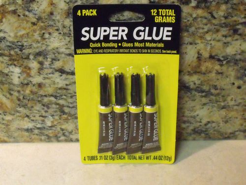 SUPER GLUE - 4 Tube Pack - Quick Bonding - Glues Most Materials