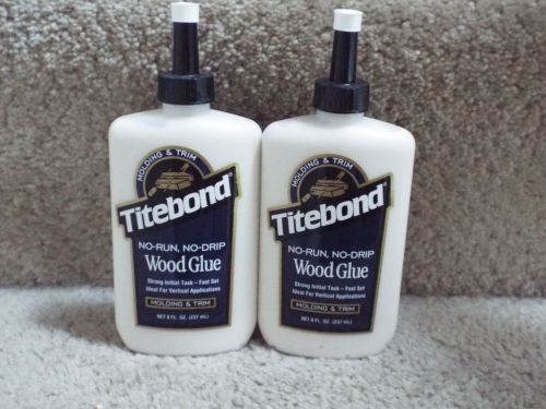 NEW 2 TITEBOND No-Run No-Drip Wood Glue For  Molding &amp; Trim 8 Oz 237 ml