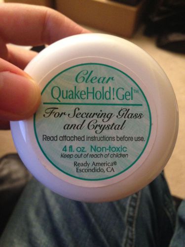 Clear QuakeHold! Gel almost-empty container Encino