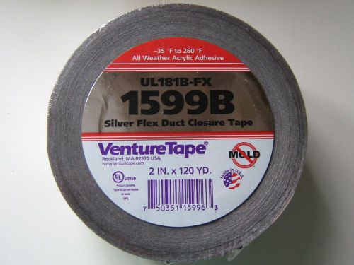 (2 Rolls) Venture Silver 1599B UL181B-FX  HVAC Flex Duct Closure Tape