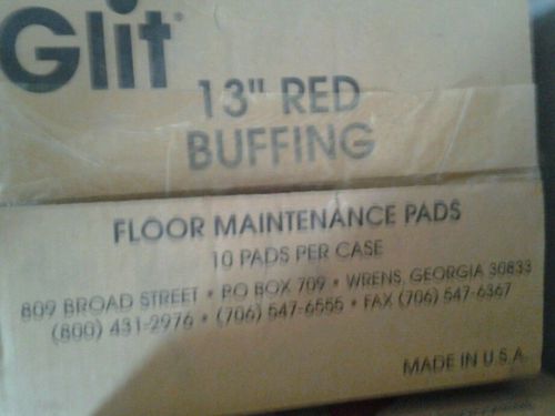 Glit 10 lot count 13 inch red buffing pads floor cleaning maintenance