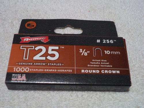 Arrow t25 round crown staples, 3/8&#034;/10mm; 1000/pk free shipping for sale