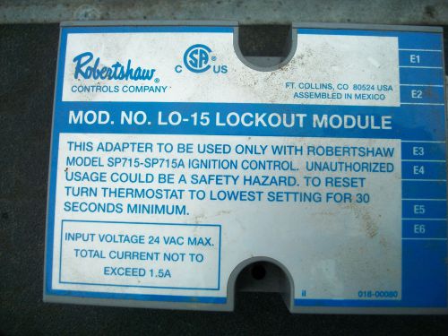 Robertshaw LO-15 Lockout Module, used