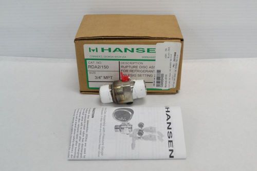 NEW HANSEN RDA2/150 RUPTURE DISC 3/4 IN MPT STAINLESS REPLACEMENT PART B266957