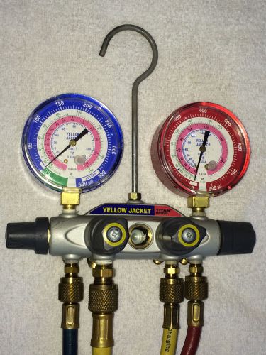 Yellow jacket 49963 titan test &amp; charging manifold r-22/404a/410a low loss fitin for sale