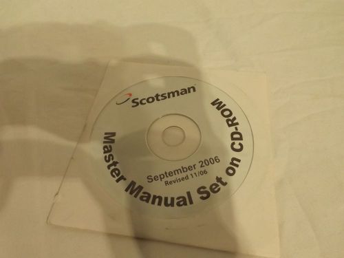 Scotsman Ice Machine Master Manual Set CD Rom 9/06