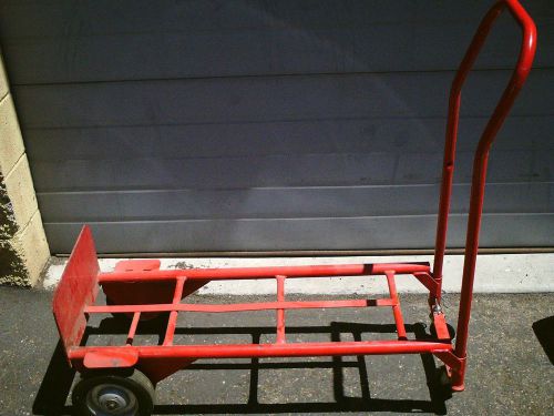 Convertible 4 Wheel Cart Hand Truck/ Dolly - Metal, Red