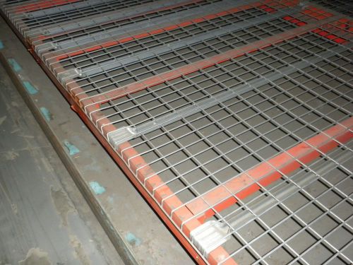 Bundle of 50 used flanged wire decks for pallet rack 66&#034; deep 72&#034; wide for sale