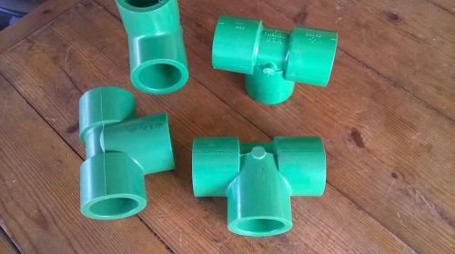 Nibco CHEM-AIRE 1&#034; Tee Socket  CF00330 Green Sch 80  Fitting