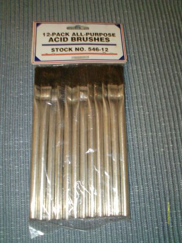 New SEALED IN PACK 12 PCS SET ALL PURPOSE ACID/FLUX BRUSHES FREE SHIP WITHIN USA