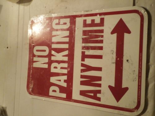 Hy-ko hw-1 12&#034; x 18&#034; aluminum no parking anytime sign (unused w/ a few scratches for sale