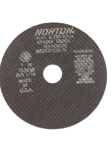 Norton 66252922676 7&#034;X1/16&#034;X1-1/4 57A364-TB25NReinforced Cutoff Wheels, NOS USA