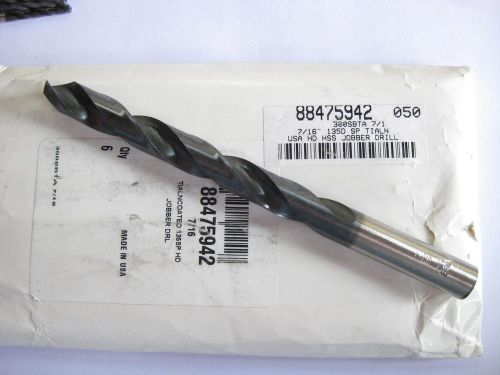 New 6pc lot 7/16 tialn coated  drill bit usa jobber length for sale