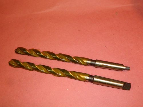 13/16&#034; High Speed Steel Drill Bits 15 1/4&#034; Long with # 3 Morse Taper 2 pieces