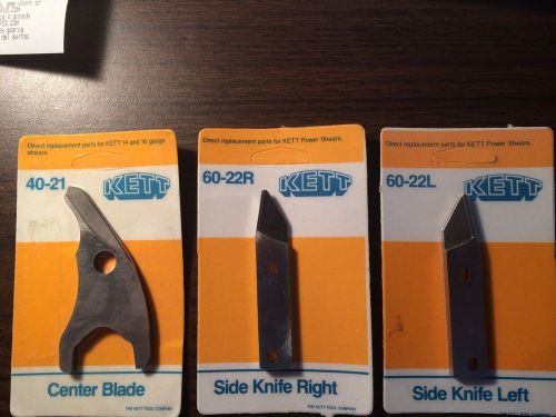 Kett Blades 60-22R(Side Knife Rt.)60-22L(Side Knife Left)40-21(Center Blade)