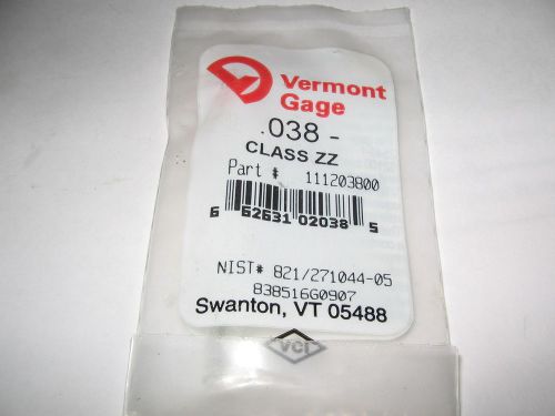 Vermont Gage Pin, .038”
