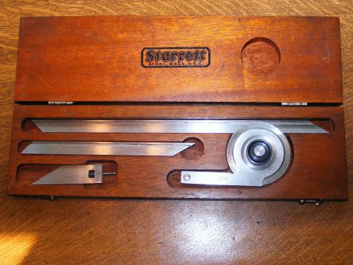 L.S. Starrett 360 Precision Bevel Protractor Tool Wooden Case USA