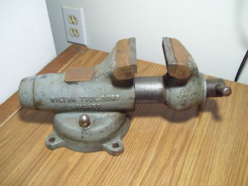 Vintage &#034;wilton&#034; tool corp.  bullet vise - no. 3 - with swivel base - nice shape for sale