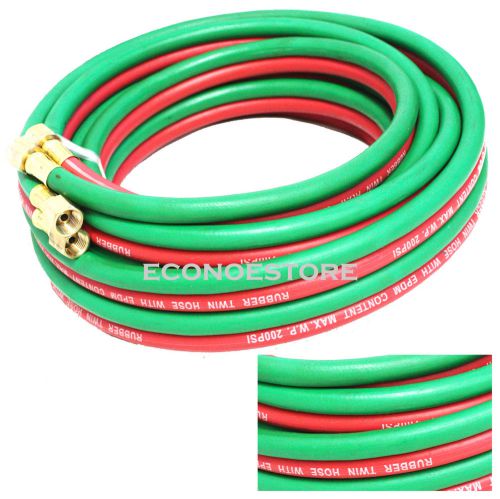 200psi 50 ft x 1/4&#034;oxygen &amp; acetylene twin welding hose for home/business welder for sale