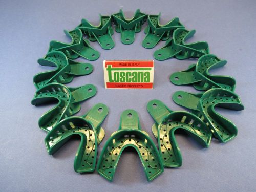 Dental Impression Tray Plastic Abs Perforated Large Lower Green Adult/12 TOSCANA