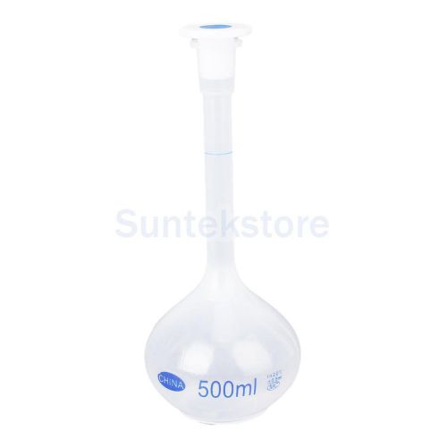 500ml Laboratory Volumetric Flask Measuring Bottle W/Cap Graduated Container