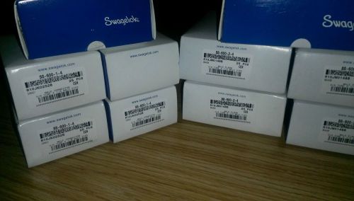 Swagelok fittings 5 boxes ss-600-2-4 and 5 boxes ss-600-1-4 straights