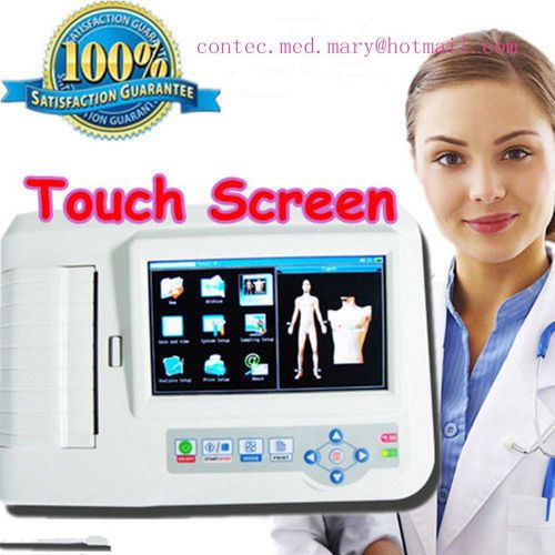 touch screen,Digital 6 channel,12 leads ECG machine +printer,Color LCD,ECG-600G