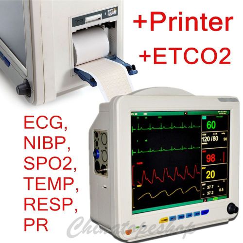 Multi-parameter, protable icu 12-inch tft patient monitor,  +printer +etco2 for sale