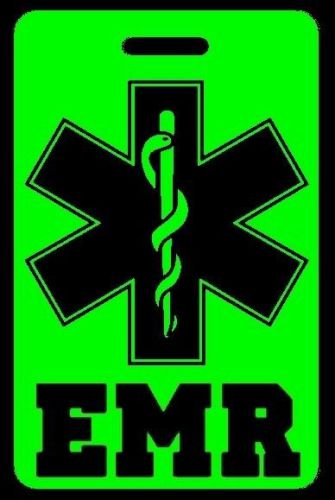 Day-glo green emr luggage/gear bag tag - free personalization - new for sale
