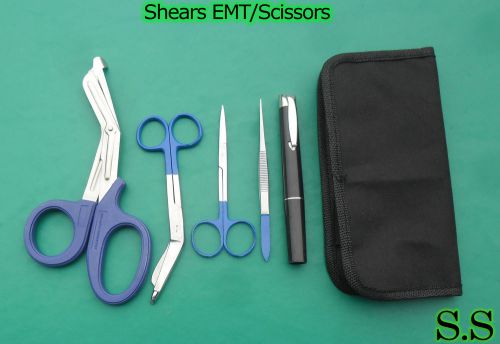 Shears EMT/Scissors Blue Combo Pack W/holster New