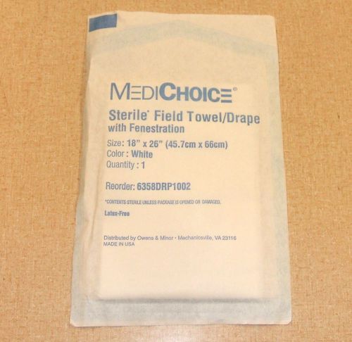 MediChoice 6358DRP1002 Field Drape w/ Fenestration 18&#034; x 26&#034; White Box of 50 CP*