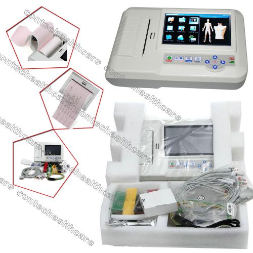 Colore Touchscreen 6 Canali 12 derivazioni ECG / EKG, dell&#039;Elettrocardiografo CE