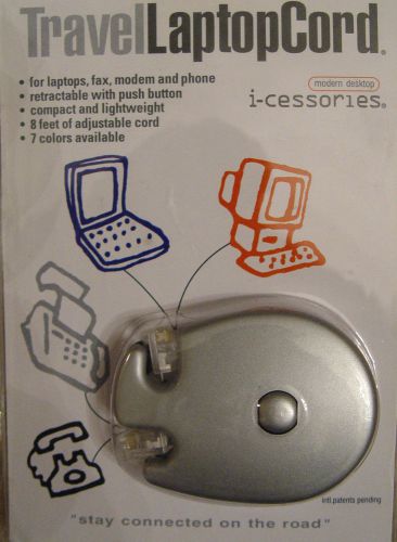 New retractable travel laptop cord i-cessories fax modem phone for sale