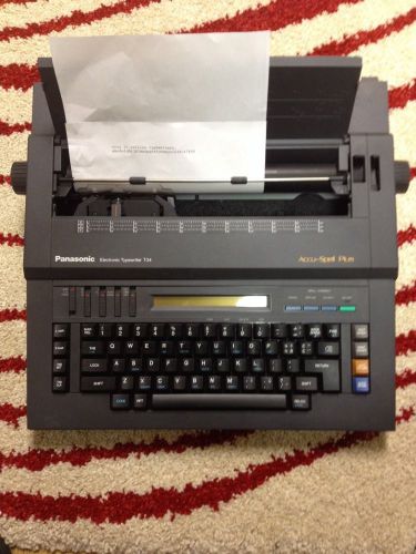 Panasonic Electric Typewriter T34 Accu-Spell w/ Cover &amp; Power Supply