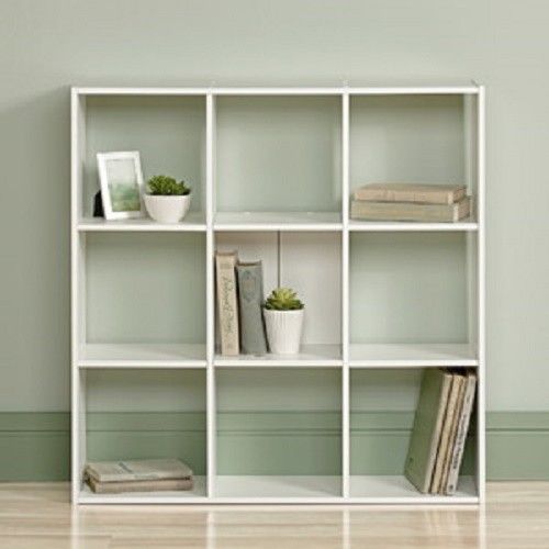 Sauder Organizer Bookcase, Soft White Display Storage BookShelf Cubbyhole Photos