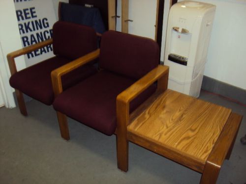 *** 2 CONNECTED CHAIRS with A COFFEE TABLE LOBBY SET *** PICK UP ONLY ***