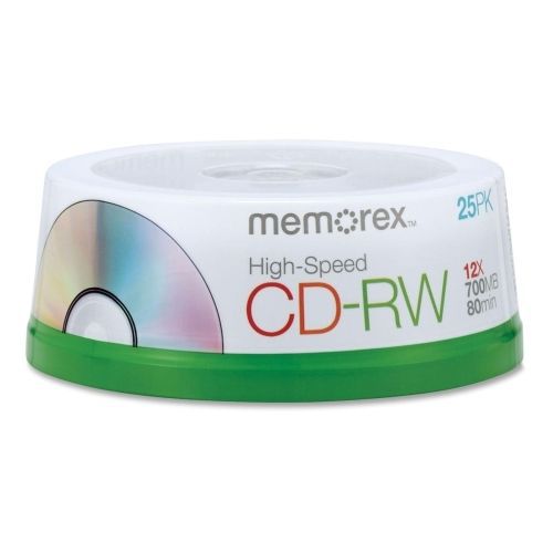 Memorex CD Rewritable Media - CD-RW -12x - 700 MB -25 Pk  - 120mm1.33Hr