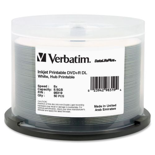 Verbatim DataLifePlus DVD Recordable Media - DVD+R - 8x -8.50 GB -50 Pack