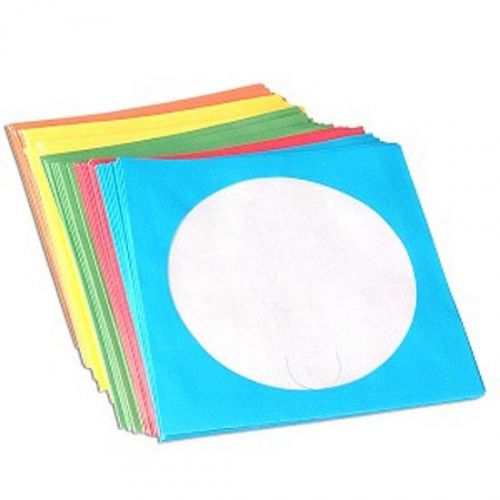 (pack of 100)  multi color paper cd sleeves with window for sale