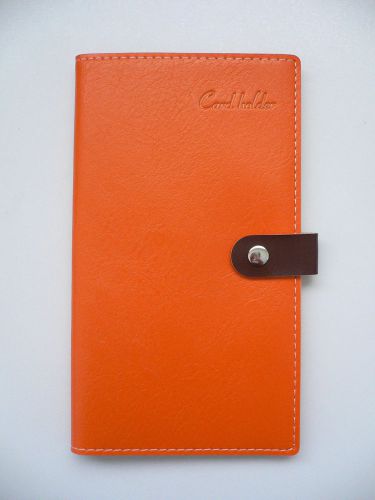Orange Leather-Like (Vinyl) Business/Credit/Name Card Holder Organizer BN