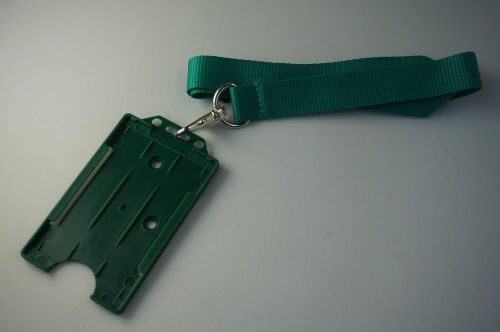 Green Vertical Card Holder with Matching Lanyard - FREE SHIPPING