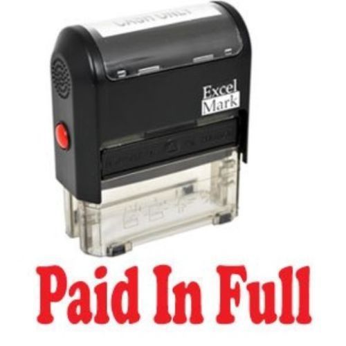 New paid in full self inking rubber stamp - red ink (42a1539web-r) for sale
