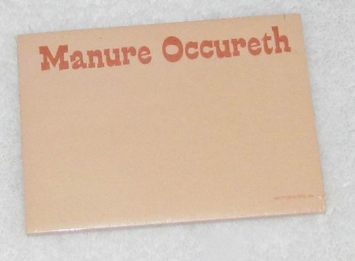 NEW! STIK-WITHIT FUNNY &#039;MANURE OCCURETH&#039; SH*T HAPPENS STICKY NOTES 40 SHEETS USA