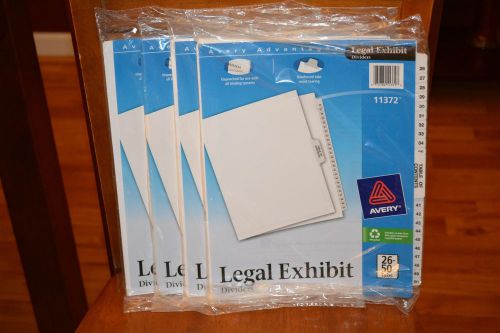 NEW Lot of FOUR Avery Preprinted Legal Tab Dividers 26-50 Tabs 4 Set Avery 11372