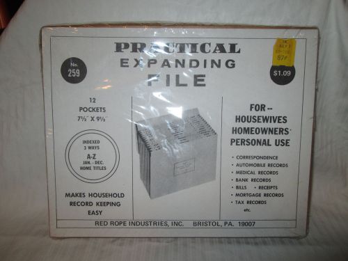 Vintage Practical Expanding FILE Jan-Dec A-Z Filing Folders Red Rope Industries